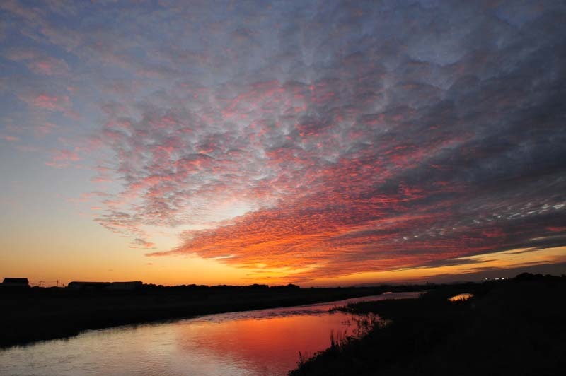 河川敷で見る夕陽