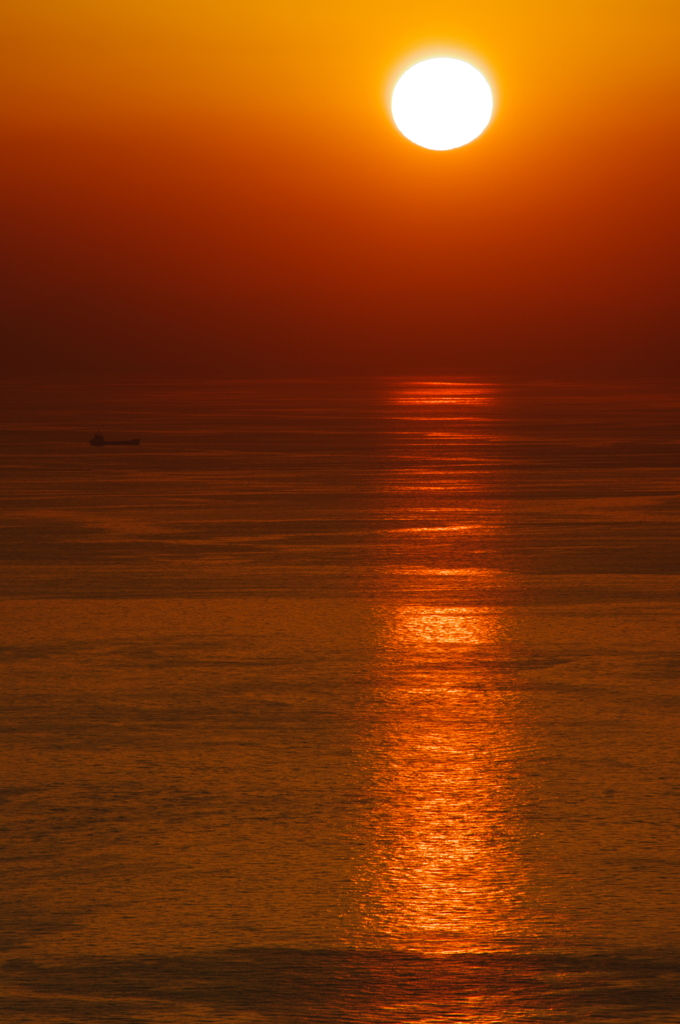 静かな夕日