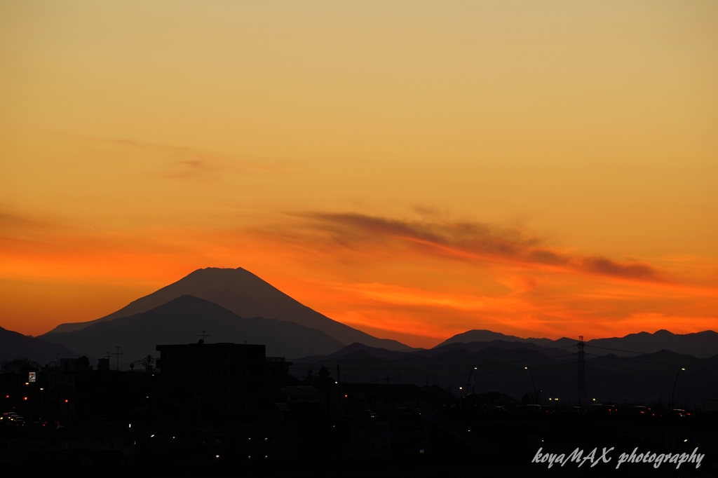 夕景富士