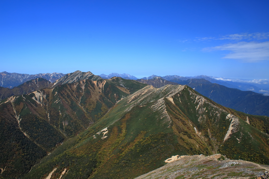 秋晴れの北アルプス