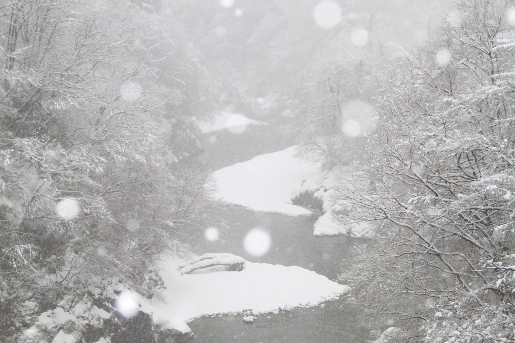 雪の渓谷