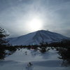 淡い日差しと浅間山