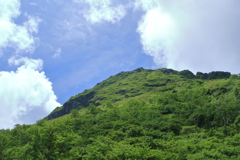 夏の山と雲