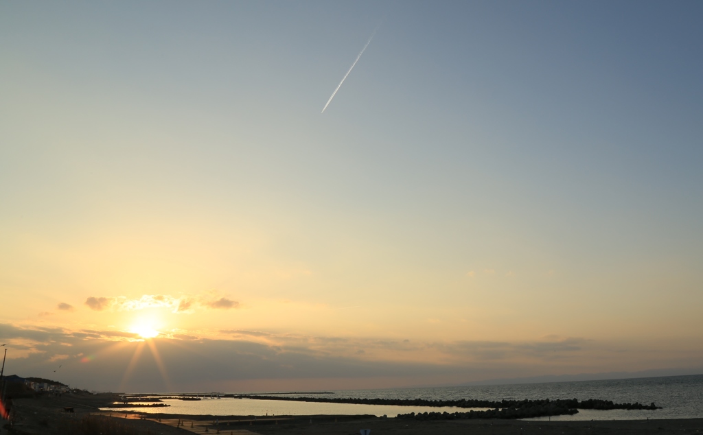 日本海の夕日