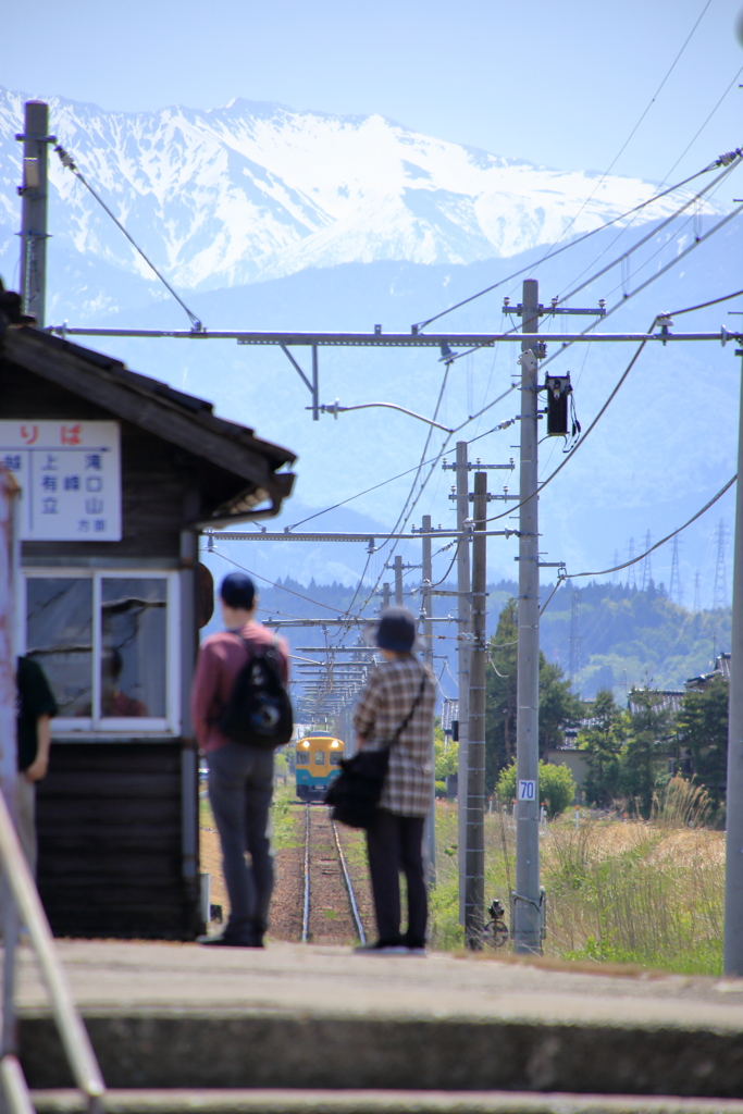 北アルプスが見える駅