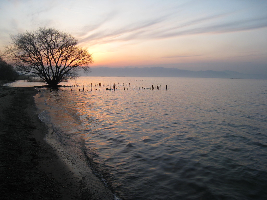夕焼け（琵琶湖）