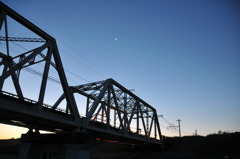 夜明けの赤川仮橋