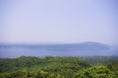 桜島から鹿児島市を望む