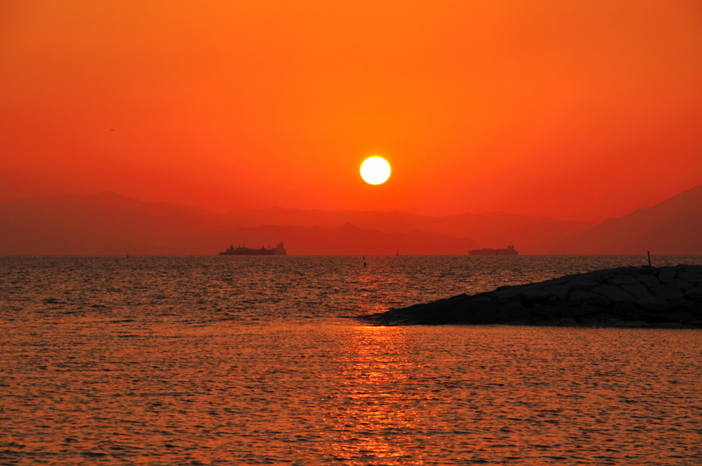 きららビーチ自慢の夕陽