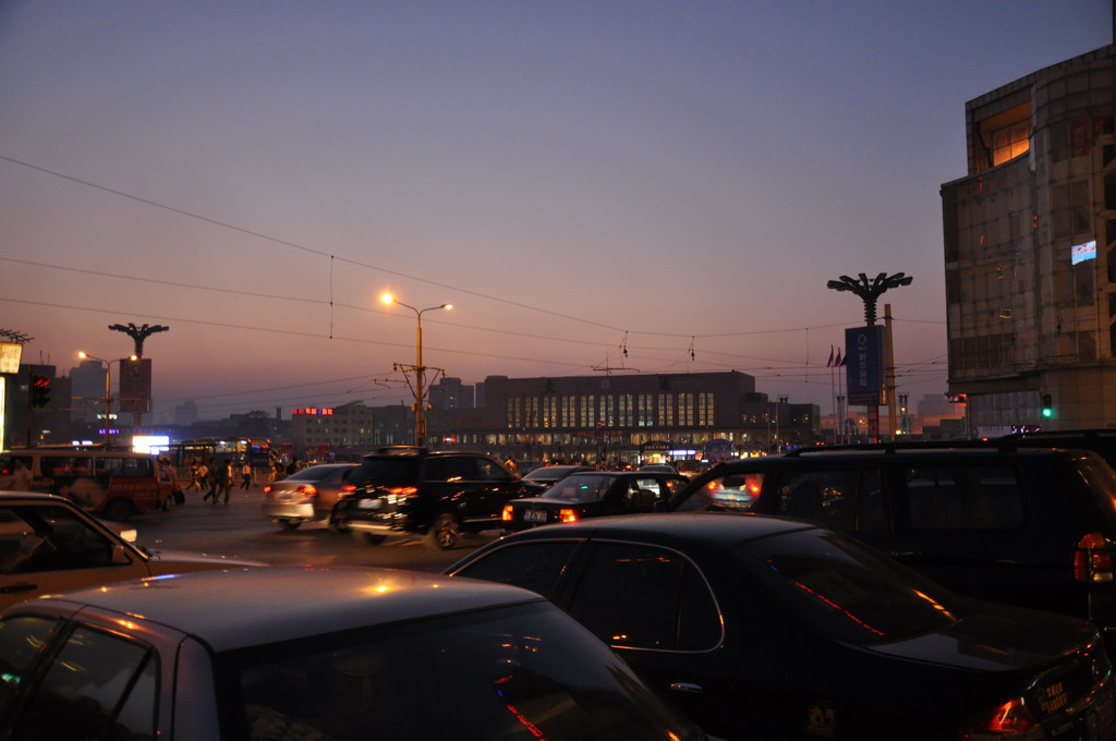 大連駅の夕暮れ