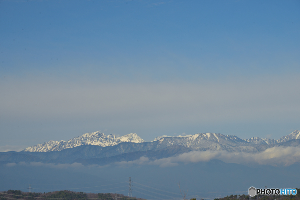 勝弦峠より　穂高連峰