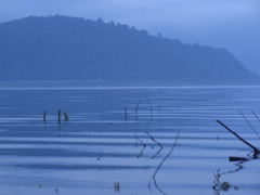 朝の本栖湖