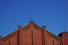 赤レンガ倉庫壁と屋根
