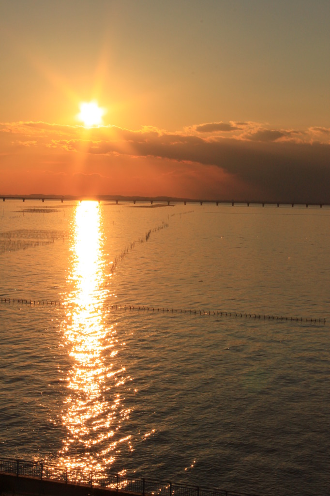 星型の夕日