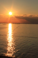 星型の夕日