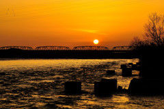 夕暮れの鉄橋