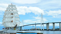 海王丸と新湊大橋