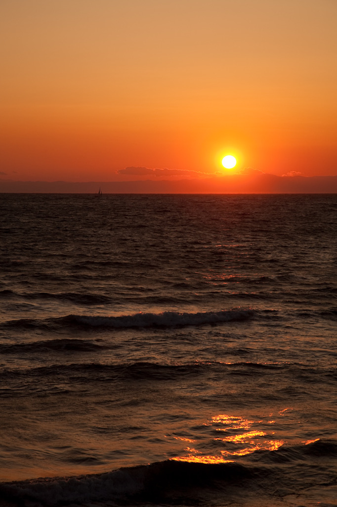 稲村ヶ崎の夕日　（2009.12.23　16:27）