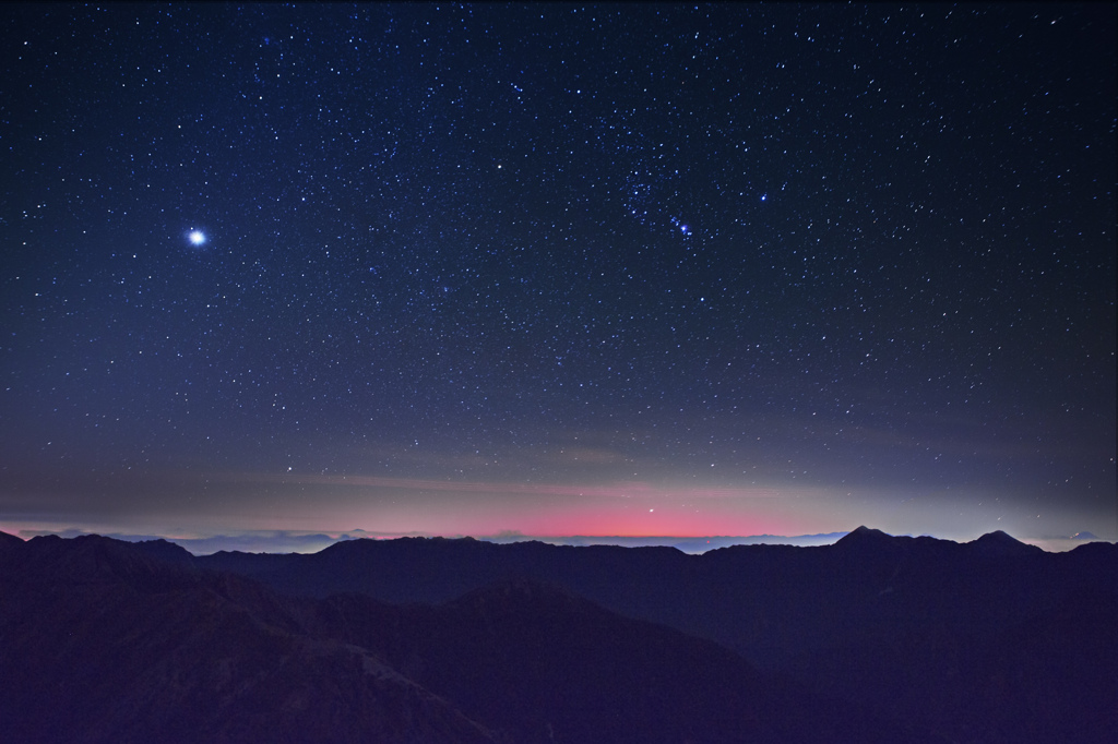 夜明け前・オリオンと金星