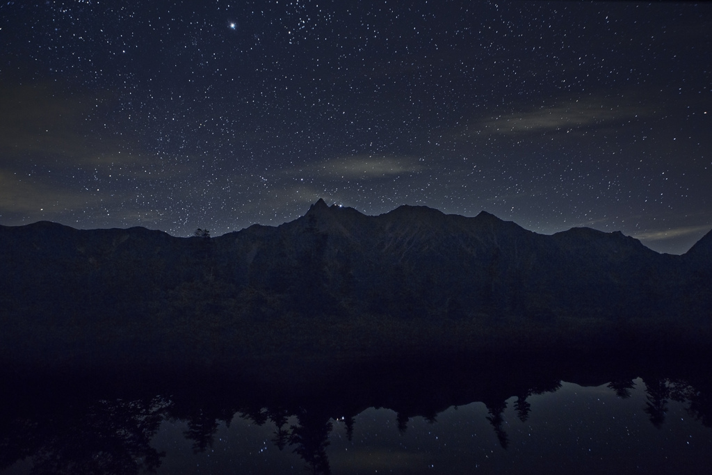 槍ヶ岳　星夜