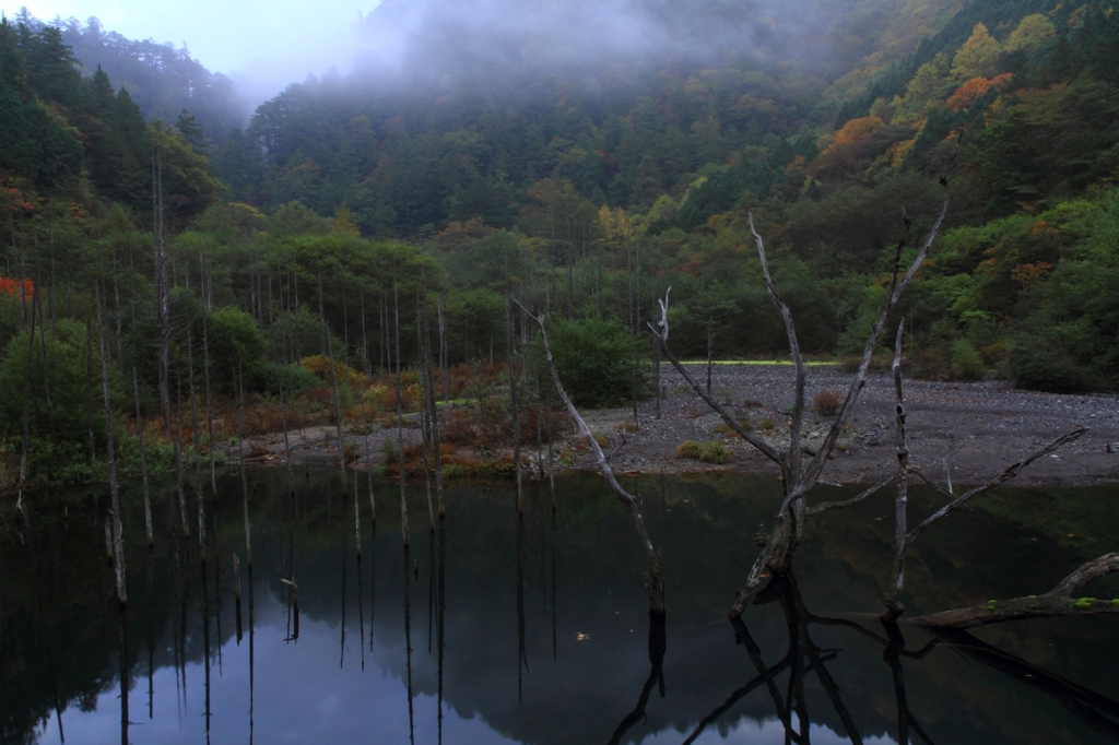自然湖の秋