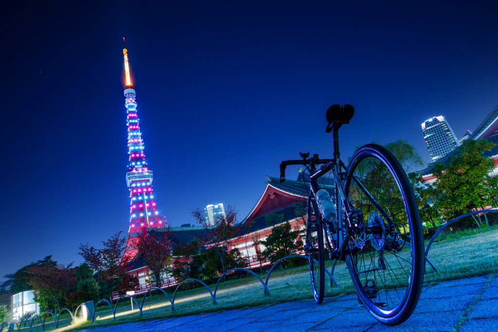 東京タワーと自転車