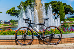 噴水と自転車