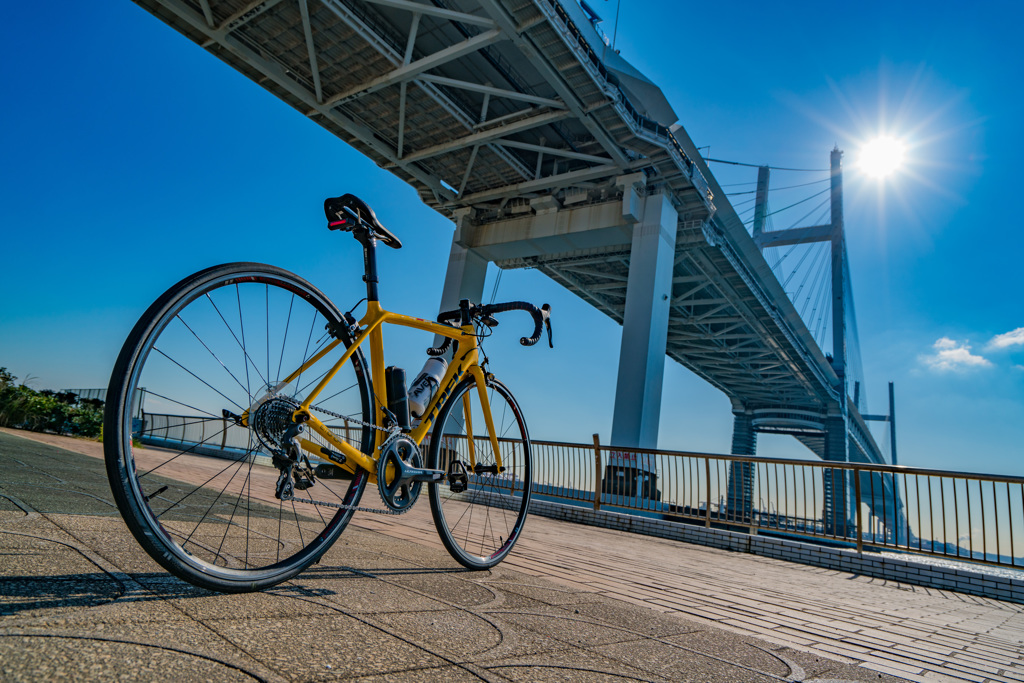 橋と自転車