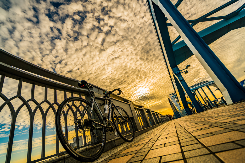 ウロコ雲と自転車