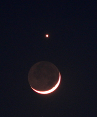 月と金星のランデブー
