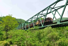 鉄橋を渡るトロッコ列車