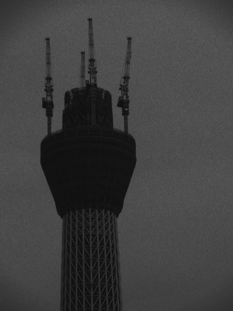 花火の後ろには…
