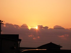 夕陽が。