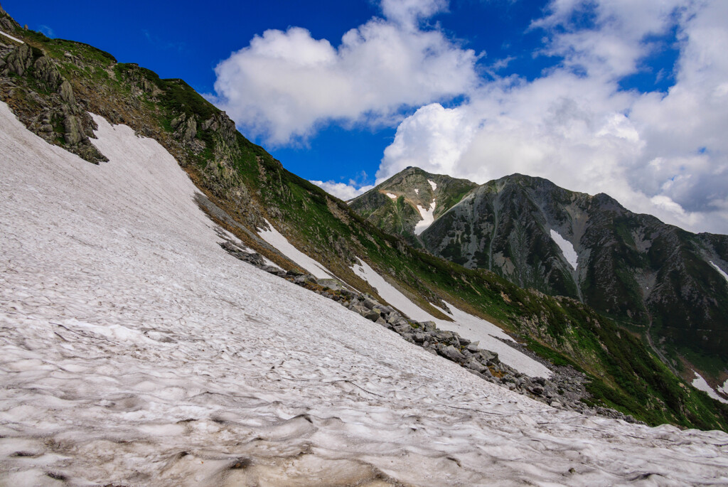 鬼岳の雪渓