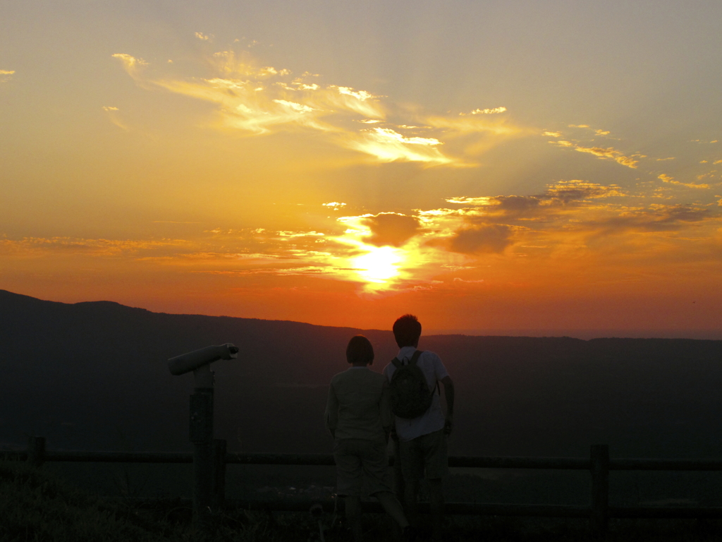 寒風山夕景