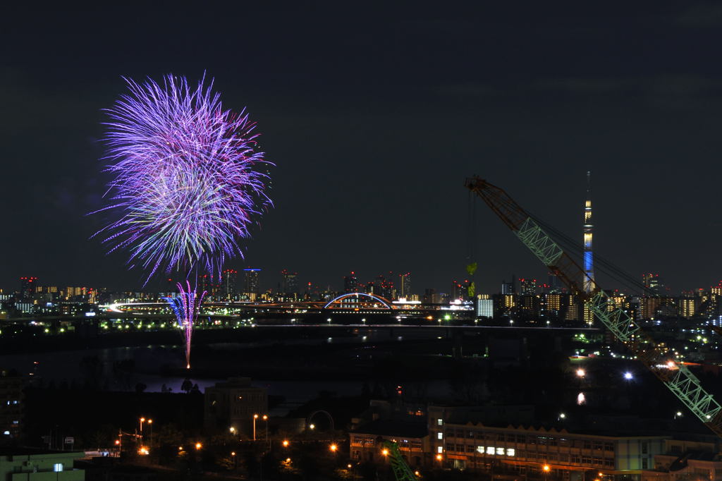 花火＆スカイツリー1