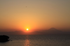 富士と夕日