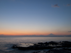 富士を望む夕景