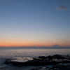 富士を望む夕景