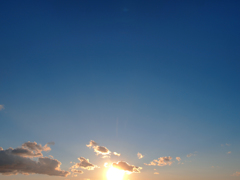 夕暮れの青