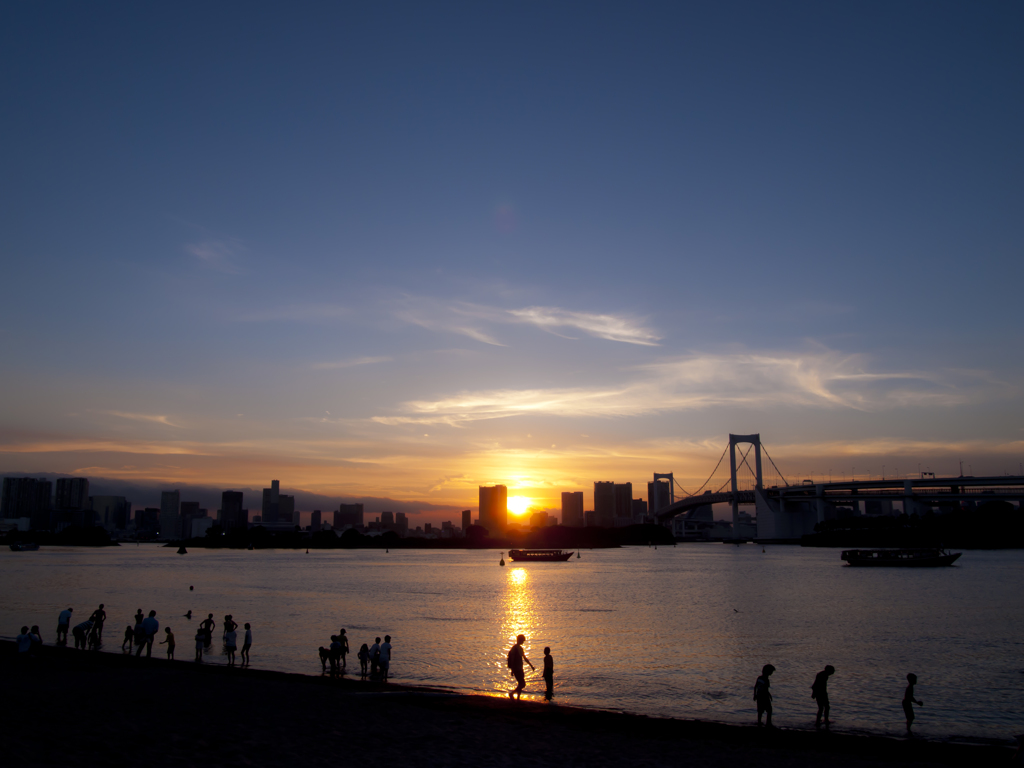 お台場の夕日