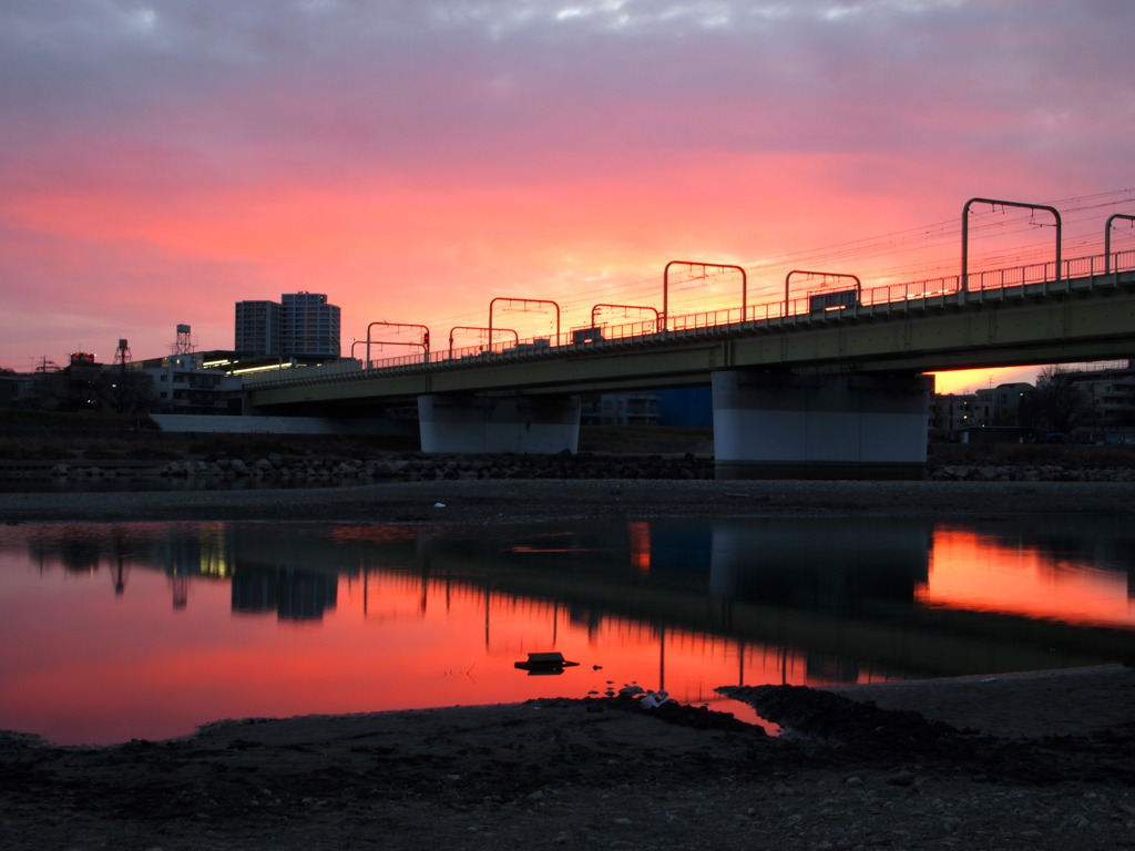 元日の多摩川