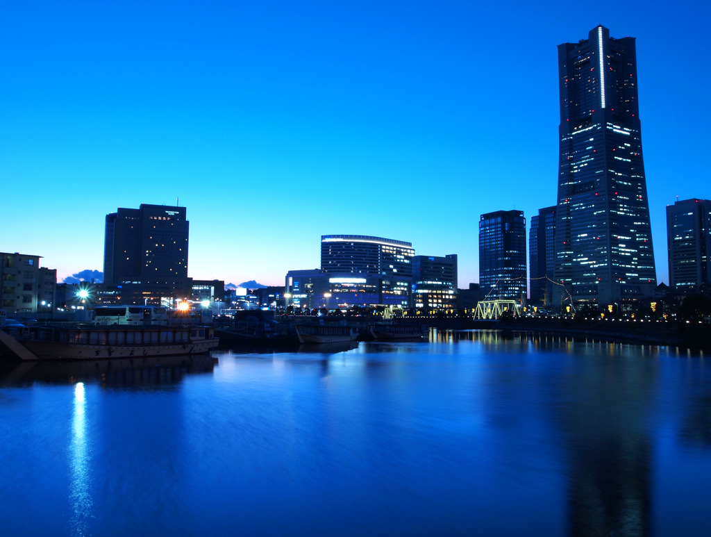 蒼色に染まる横浜