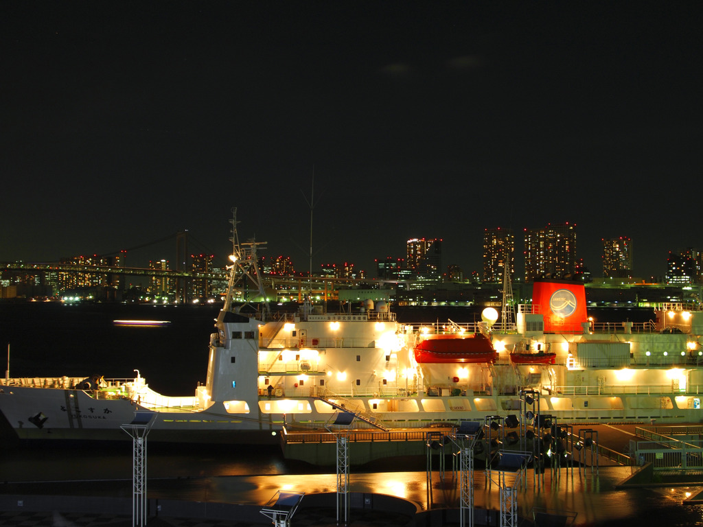 船の上の夜景