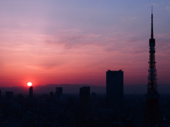 夕日のシルエット