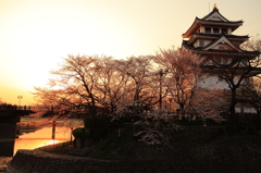 夕陽に染まる