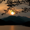 九頭竜川　秋の夕日
