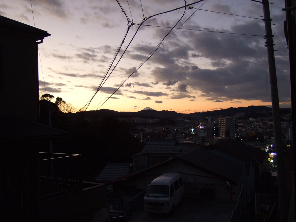 夕方の町