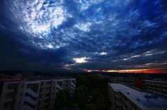 沈みかけの夕日