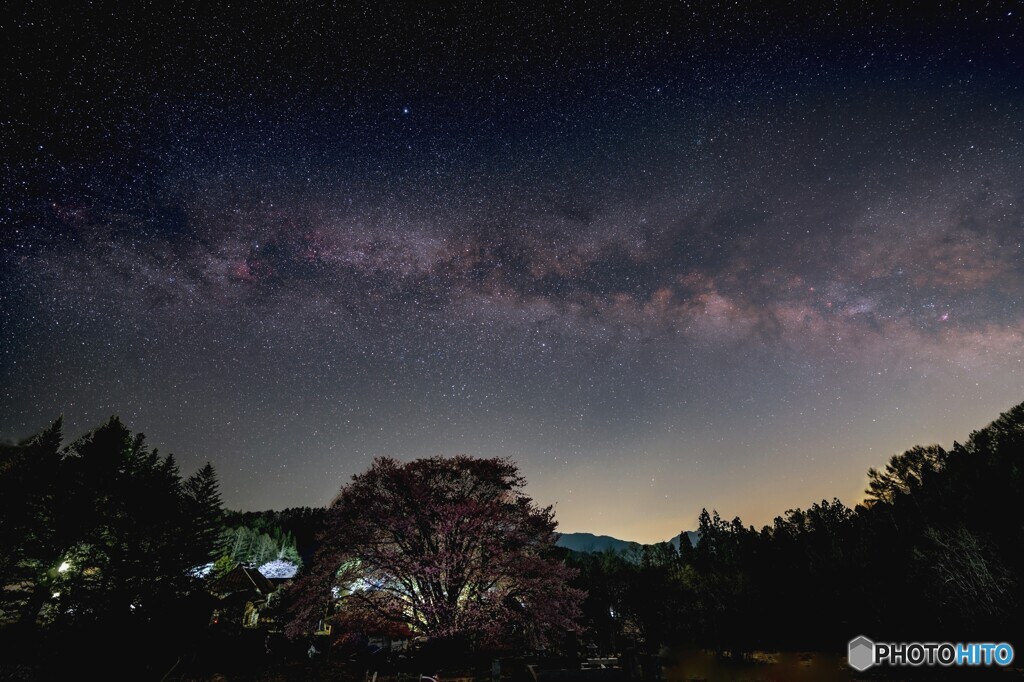 山桜と天の川